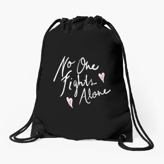 no one fights alone Drawstring Bags