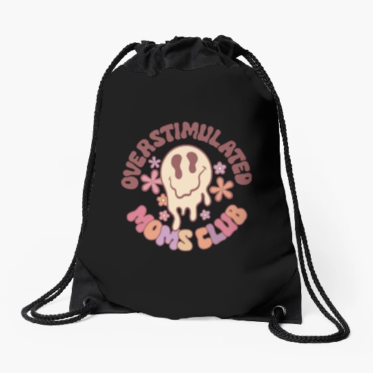 Overstimulated Moms Club Drawstring Bags