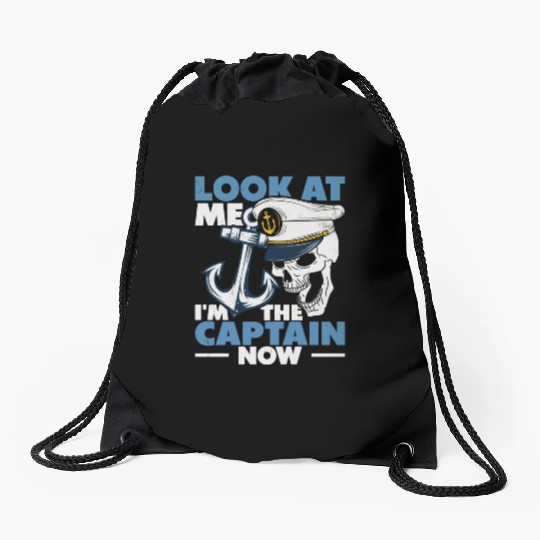 Captain Boat Lovers Fishermen Sailing Boating Drawstring Bags