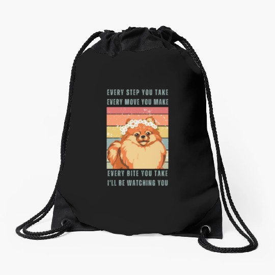 Every Bite You Take - Pomeranian Drawstring Bags