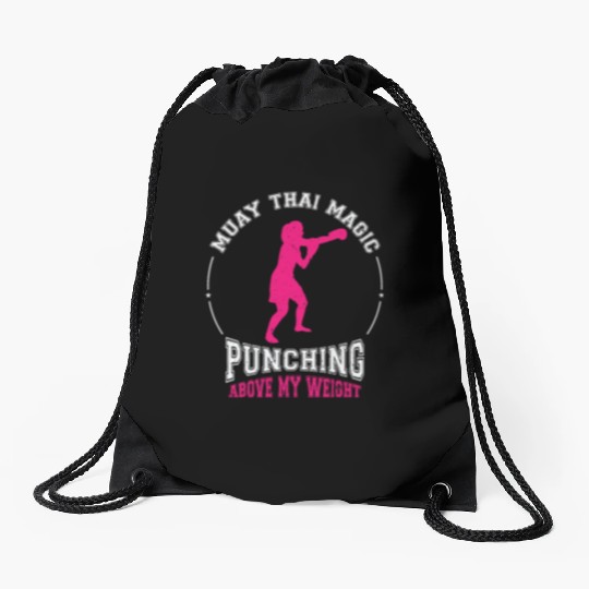 International Women's Day Muay Thai Girl Power Drawstring Bags