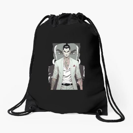 Japan Yakuza Greeny Face Drawstring Bags