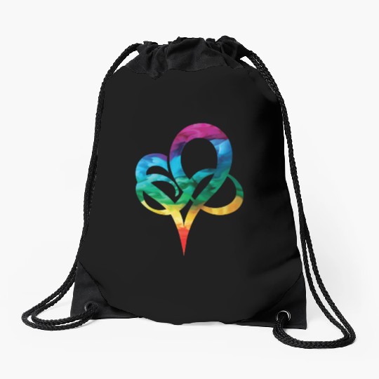 LGBTQ Rainbow Heart Pride Heart Gift LGBTQ+ Drawstring Bags