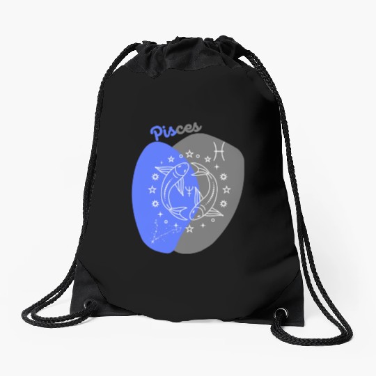 Underwater Dreams: A Minimalist Pisces Design Drawstring Bags