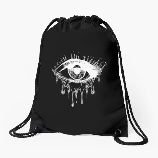 Crying Eye Realistic Tattoo Style Drawstring Bags