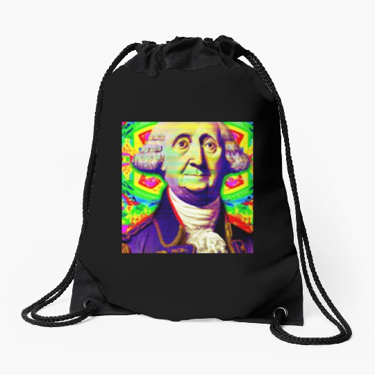 Trippy George Washington Drawstring Bags