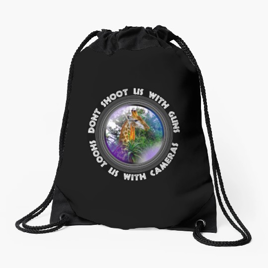 Dont Shoot Us Wildlife Conservation Giraffe Aloe Drawstring Bags