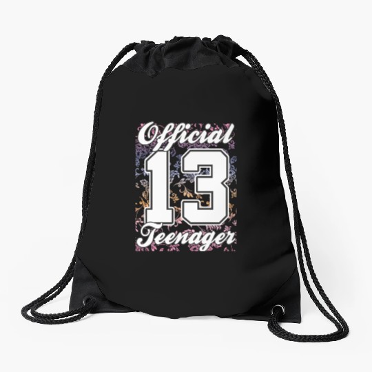 13th birthday Official Teenager Gift Idea Drawstring Bags