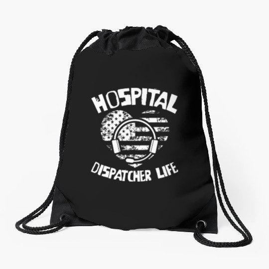 Dispatcher Us Flag Drawstring Bags