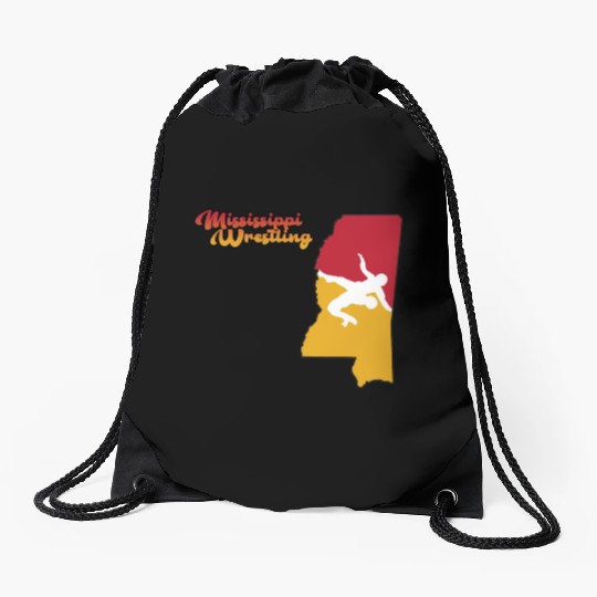 Mississippi Wrestling Drawstring Bags