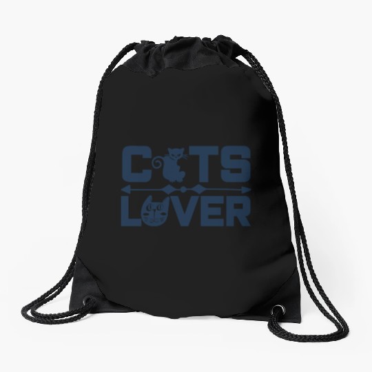 Crazy for Cats: Cute and Casual Cat Lover Top Drawstring Bags