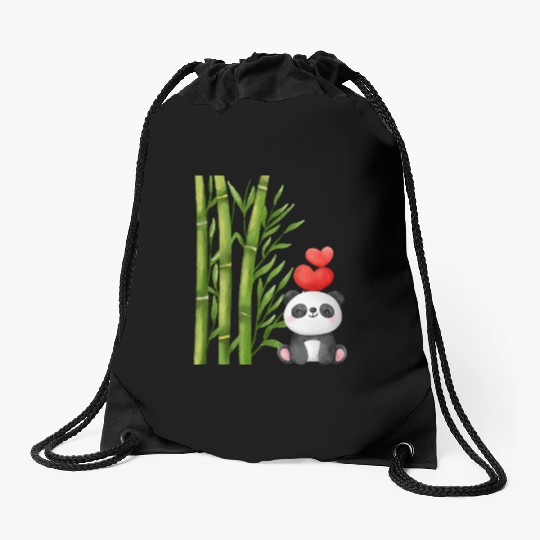 Bamboo Panda Drawstring Bags