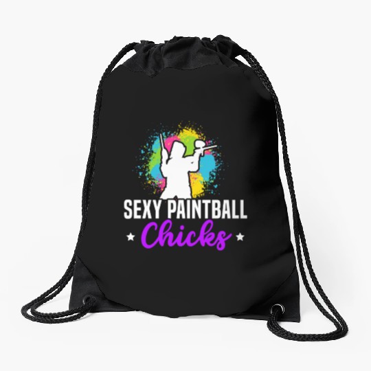 Paintball Paint Gun Paintball Player Paintballer Drawstring Bags