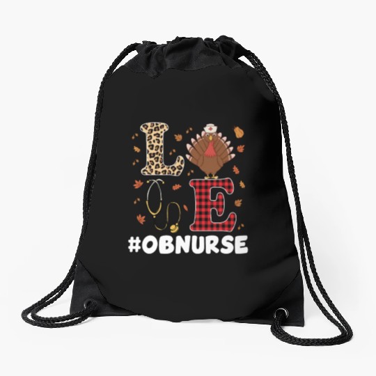 OB Nurse Thanksgiving Costume Drawstring Bags