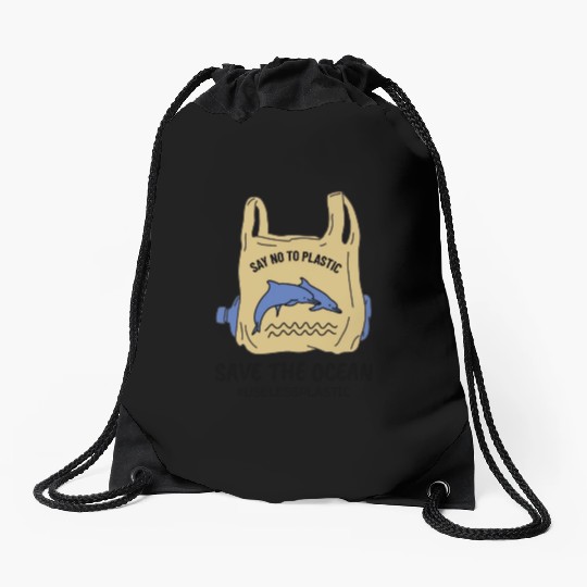 Save The Ocean Dolphins Save The Earth Environment Drawstring Bags