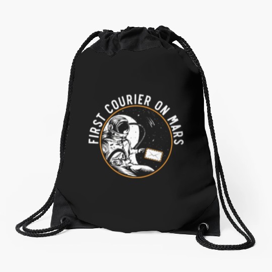 First Courier On Mars Postal Worker Mail Escort Drawstring Bags