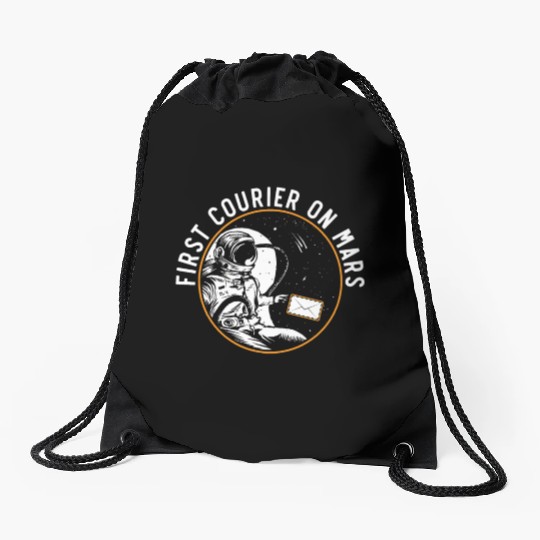 First Courier On Mars Postal Worker Mail Escort Drawstring Bags