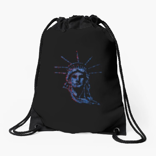 Statue Of Liberty 4th Of July American US Flag Drawstring Bags