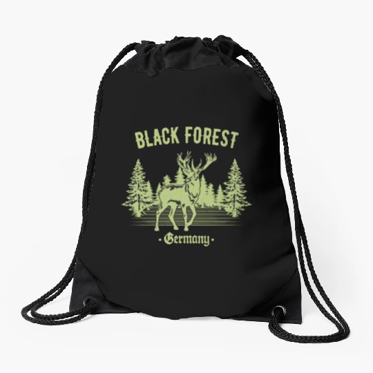 Black Forest Germany Deer With Trees Swabia Drawstring Bags