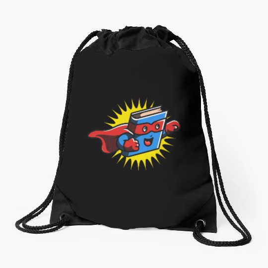 Book Hero Reading Book Lover Comic Book Comics Drawstring Bags