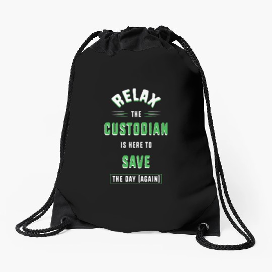 School Janitor Cleaner Funny School Custodian Drawstring Bags