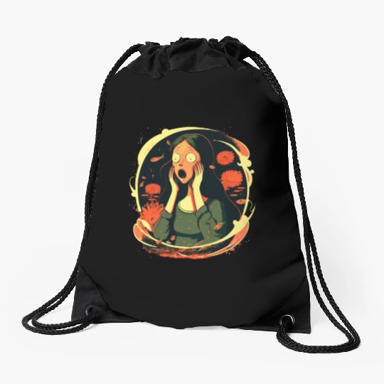 Surreal Scream Lisa Drawstring Bags