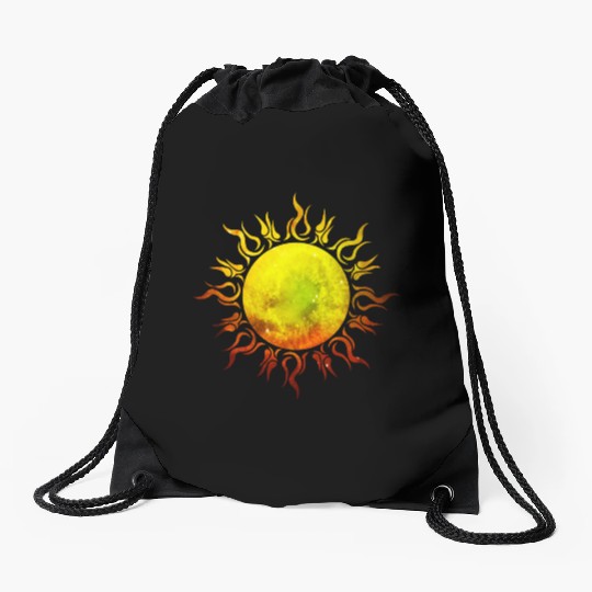 Burning Sun T Tattoo Star Universe Drawstring Bags