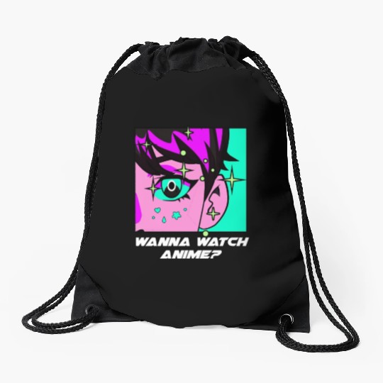 Wanna Watch Anime Kawaii Japanese Cute Japan Anime Drawstring Bags