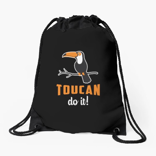 Toucan Do It Bird Watcher Watching Retro Toucans Drawstring Bags