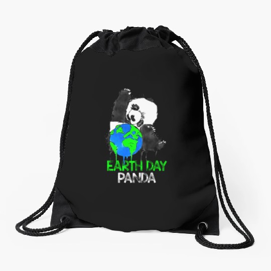 Earth Day Panda Drawstring Bags