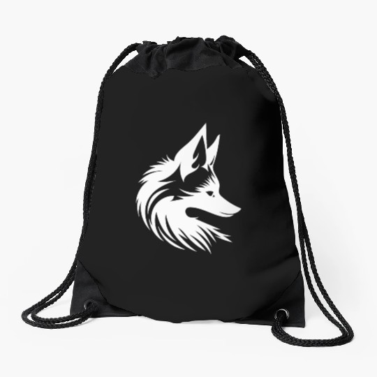 Cute Cute Fox Tattoo Portrait Style Drawstring Bags