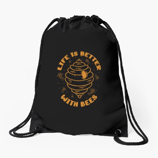 Beekeeper Bees Insects Flowers Bee Lover Plants Drawstring Bags
