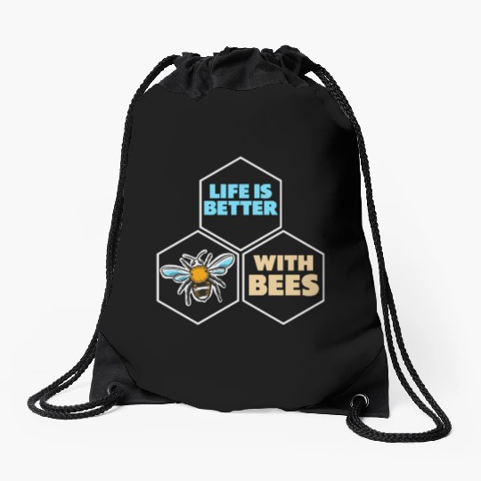 Beekeeper Bees Insects Flowers Bee Lover Plants Drawstring Bags