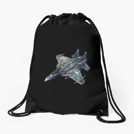 FIghter jet Drawstring Bags