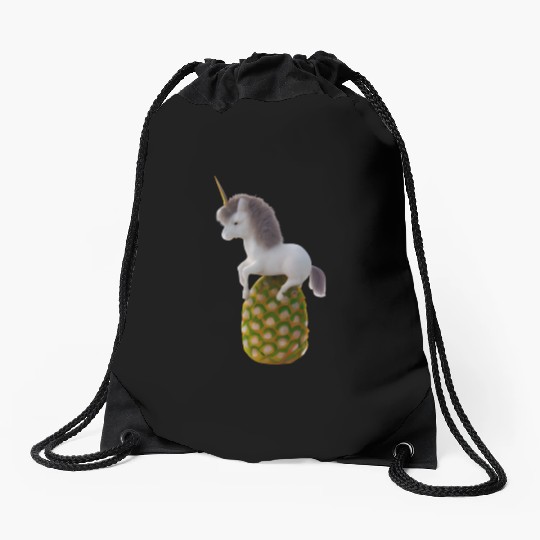Pineapple unicorn - tropical unicorn Drawstring Bags