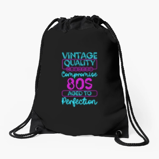 80S Old School Geek Neon Drawstring Bags