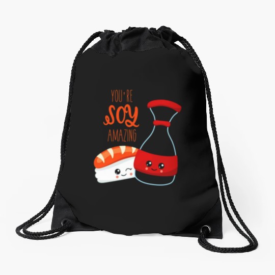 Modern Unique Japanese Sushi Sashimi Soy Drawstring Bags