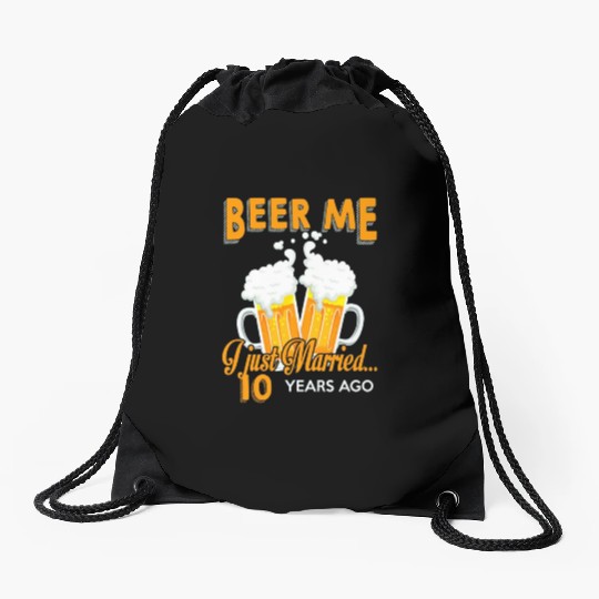 Anniversary Gift 10th 10 Years Wedding Celebration Drawstring Bags