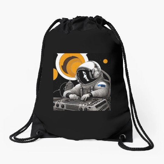 Intricate detailed artwork of astronauts using Drawstring Bags