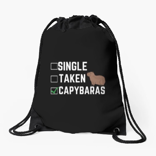 Single Taken Capybaras cute capybara lover Drawstring Bags