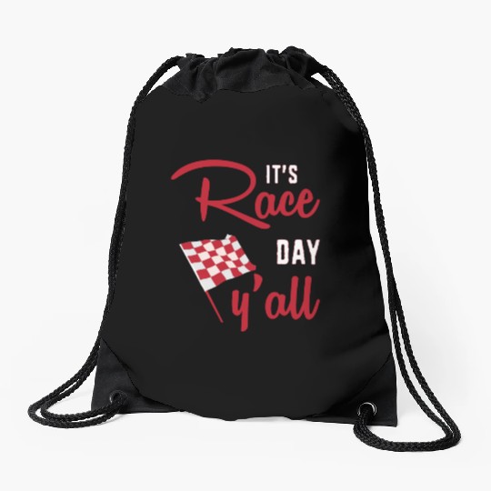 Dirt Track Racing Racer Its Race Day Yall Drawstring Bags