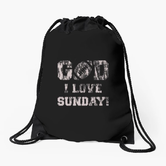GOD I LOVE SUNDAY Drawstring Bags