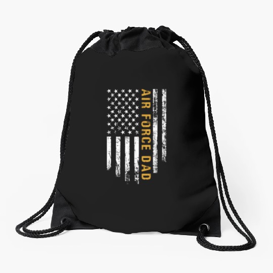 USA Flag Air Force Dad PILOT Drawstring Bags
