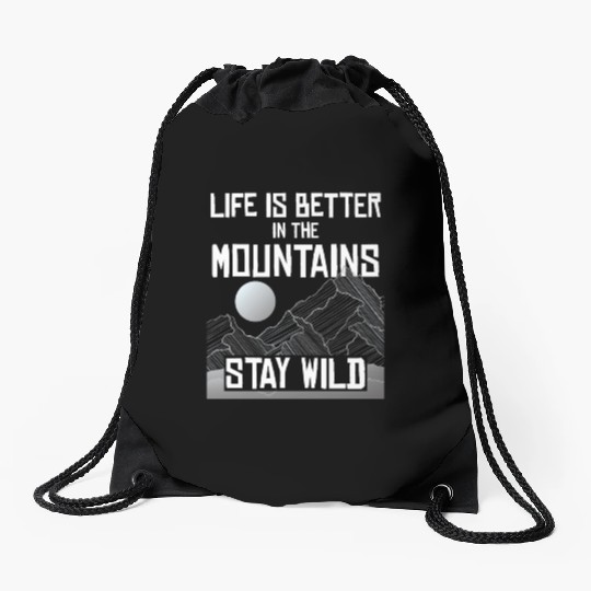 Hiking, mountaineering - life in the mountains Drawstring Bags
