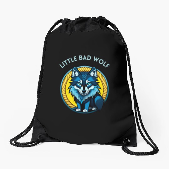 Little Bad Wolf Graphic Drawstring Bags