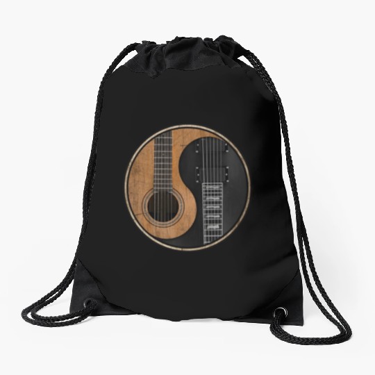 Ying Yang Guitar ArTwork Drawstring Bags