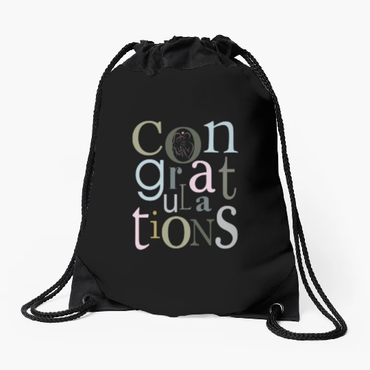 congratulations newborn baby Drawstring Bags
