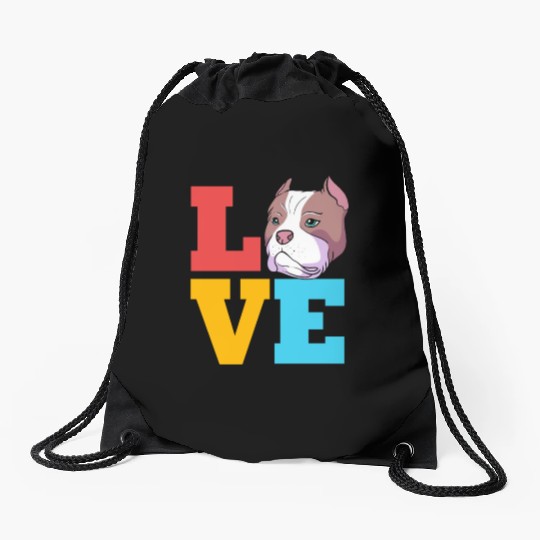 Bully Dog Lover I Love My American Bully Drawstring Bags
