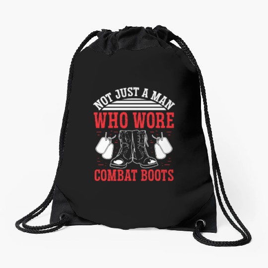 Soldier not just combat boots military army Drawstring Bags