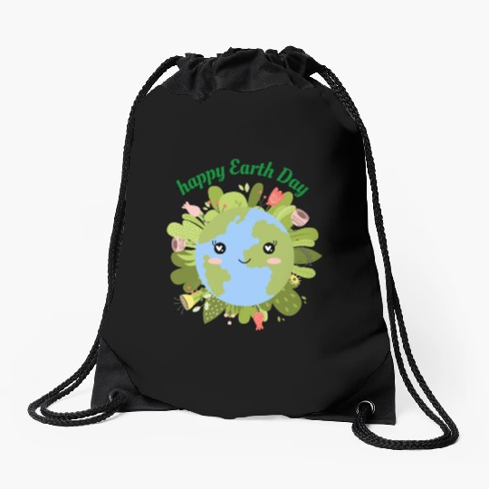 Happy Earth Day Drawstring Bags